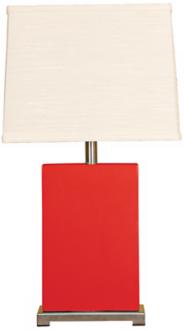 Splash Collection Red Ceramic Rectangular Table Lamp P3821
