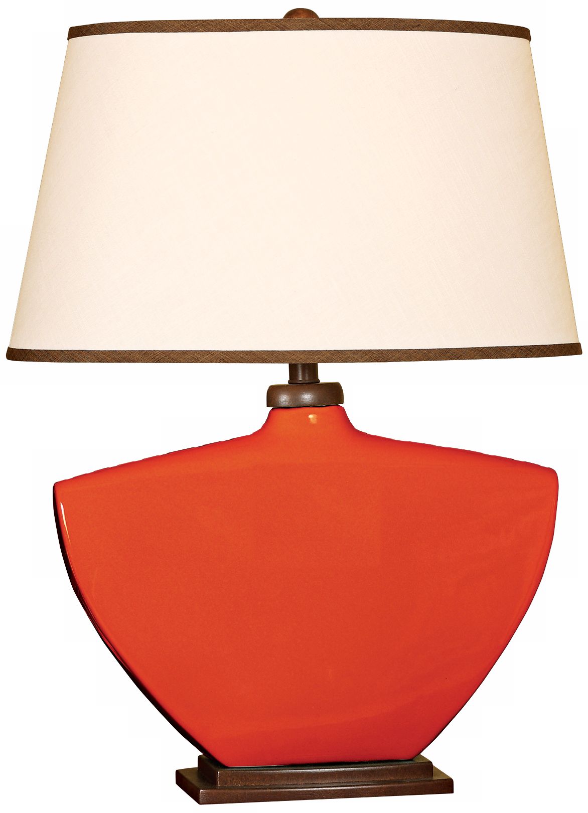 Splash Collection Red Curved Ceramic Table Lamp