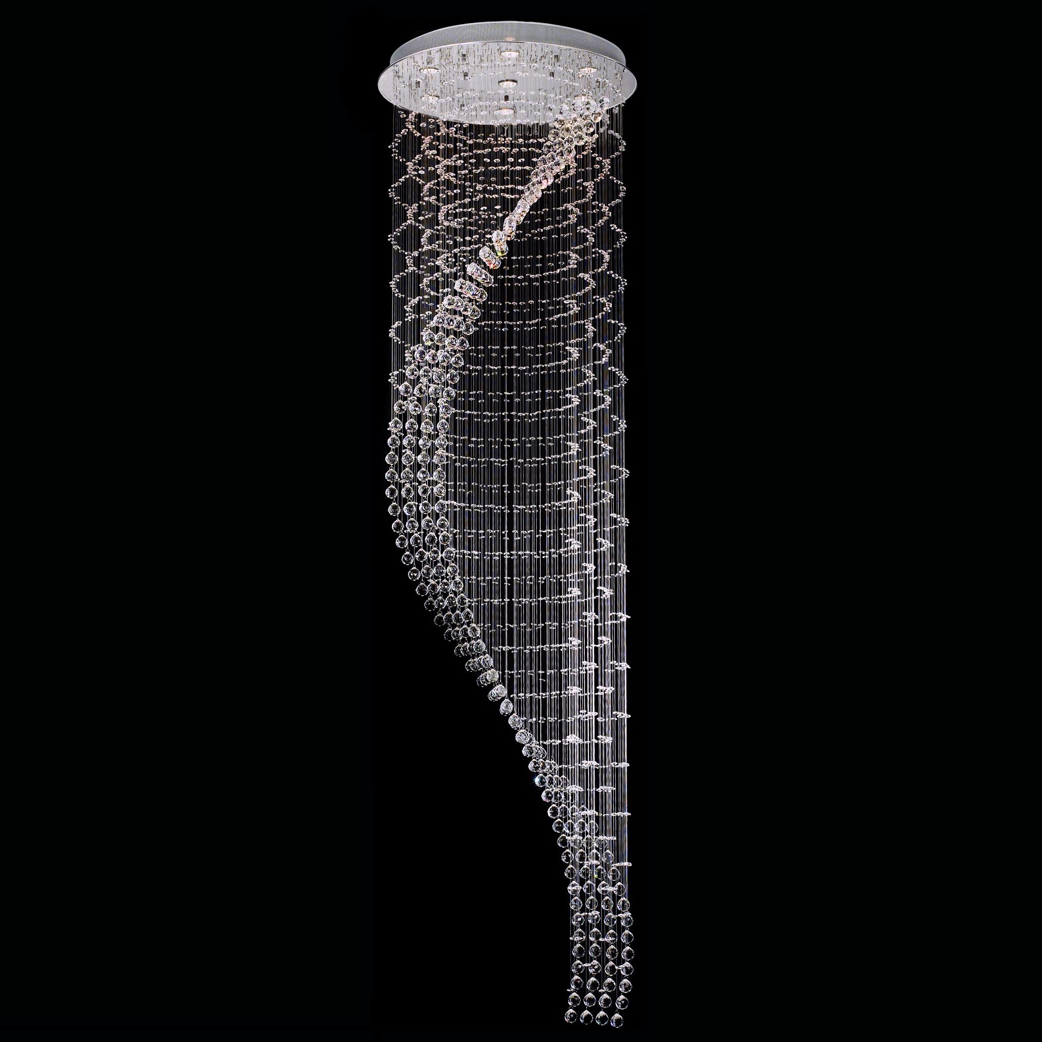 Clear Crystal Swirl 7-Light Chandelier