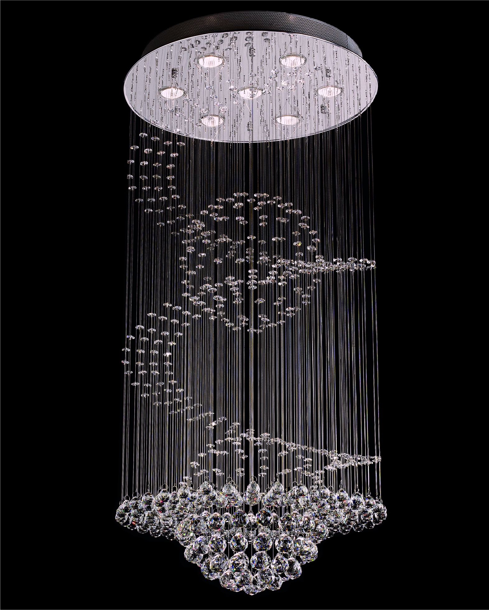 Swirling Crystal 7-Light Chandelier