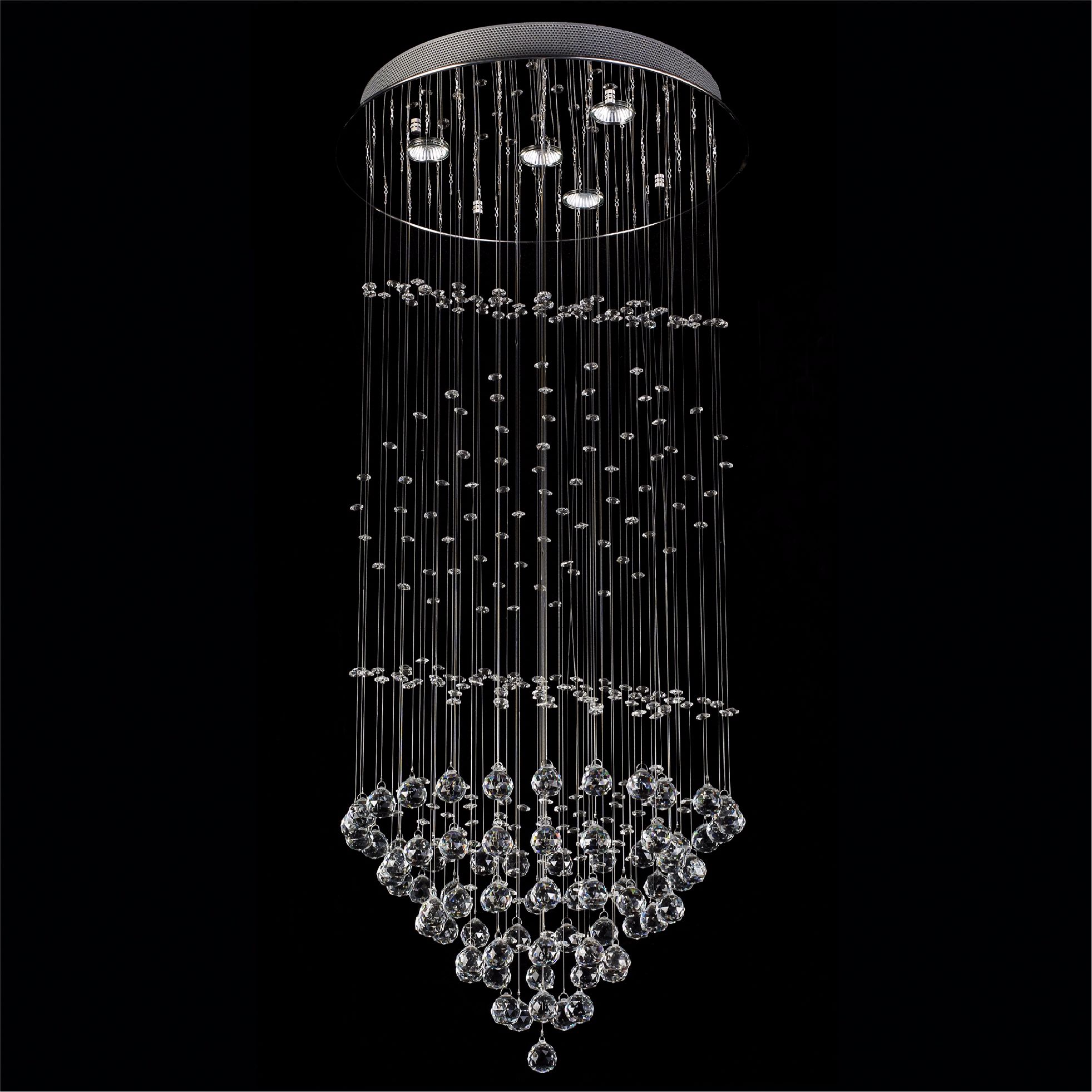 Clear Crystal Fountain 4-Light Chandelier