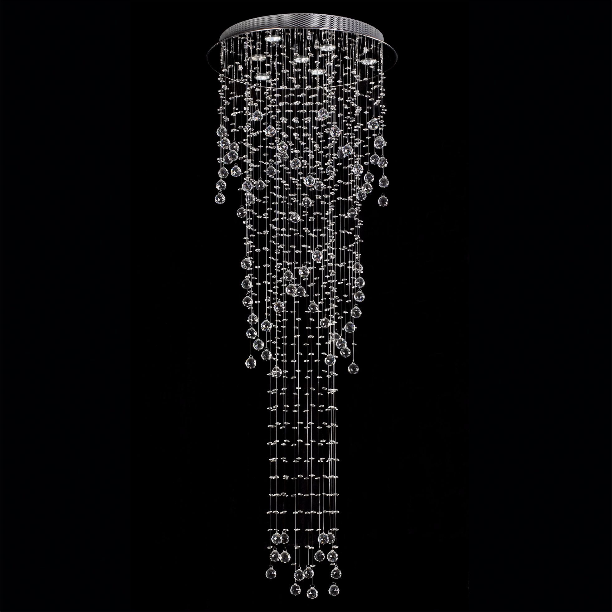 Clear Pouring Crystal 7-Light Chandelier