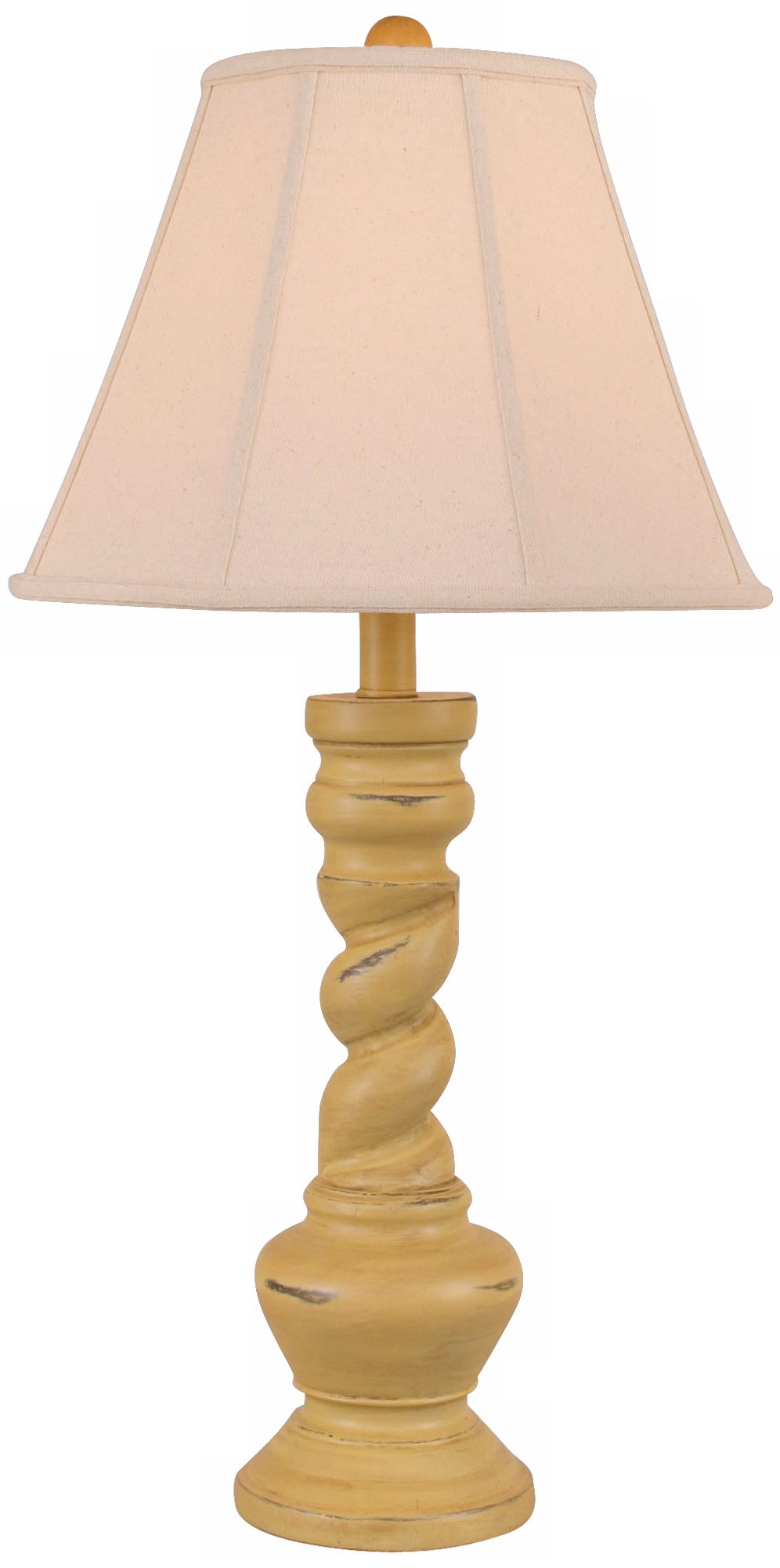 Distressed Yellow Gold Twisted Base Table Lamp