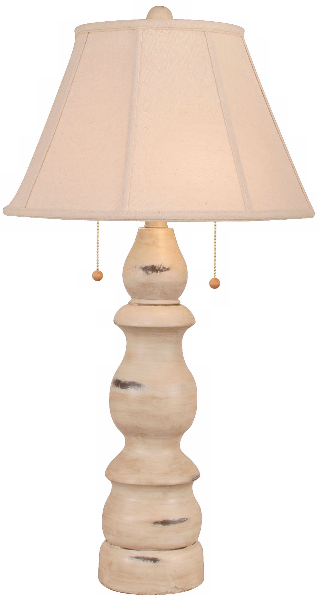 Distressed Cottage Two Light Table Lamp