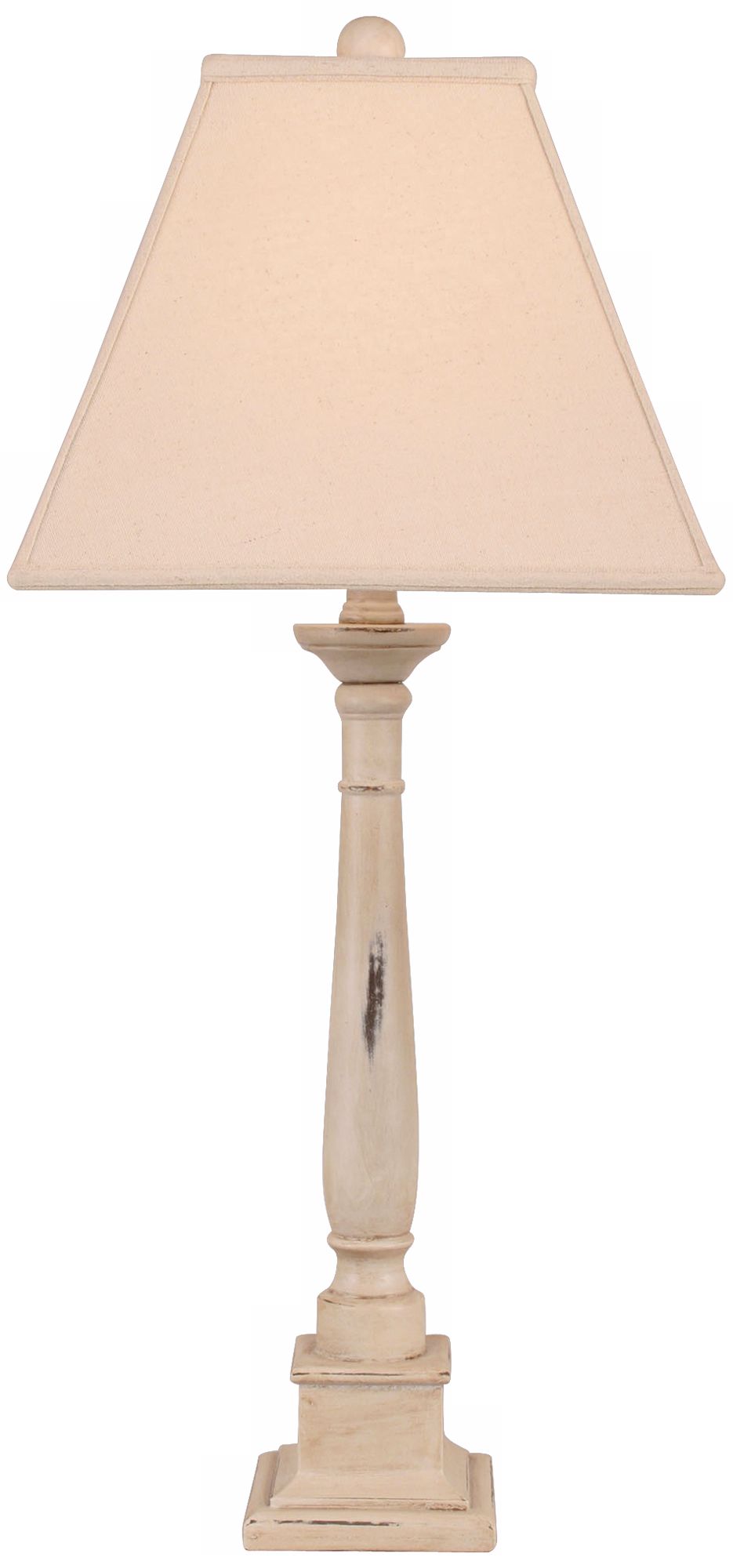 Distressed Cottage Square Candlestick Table Lamp