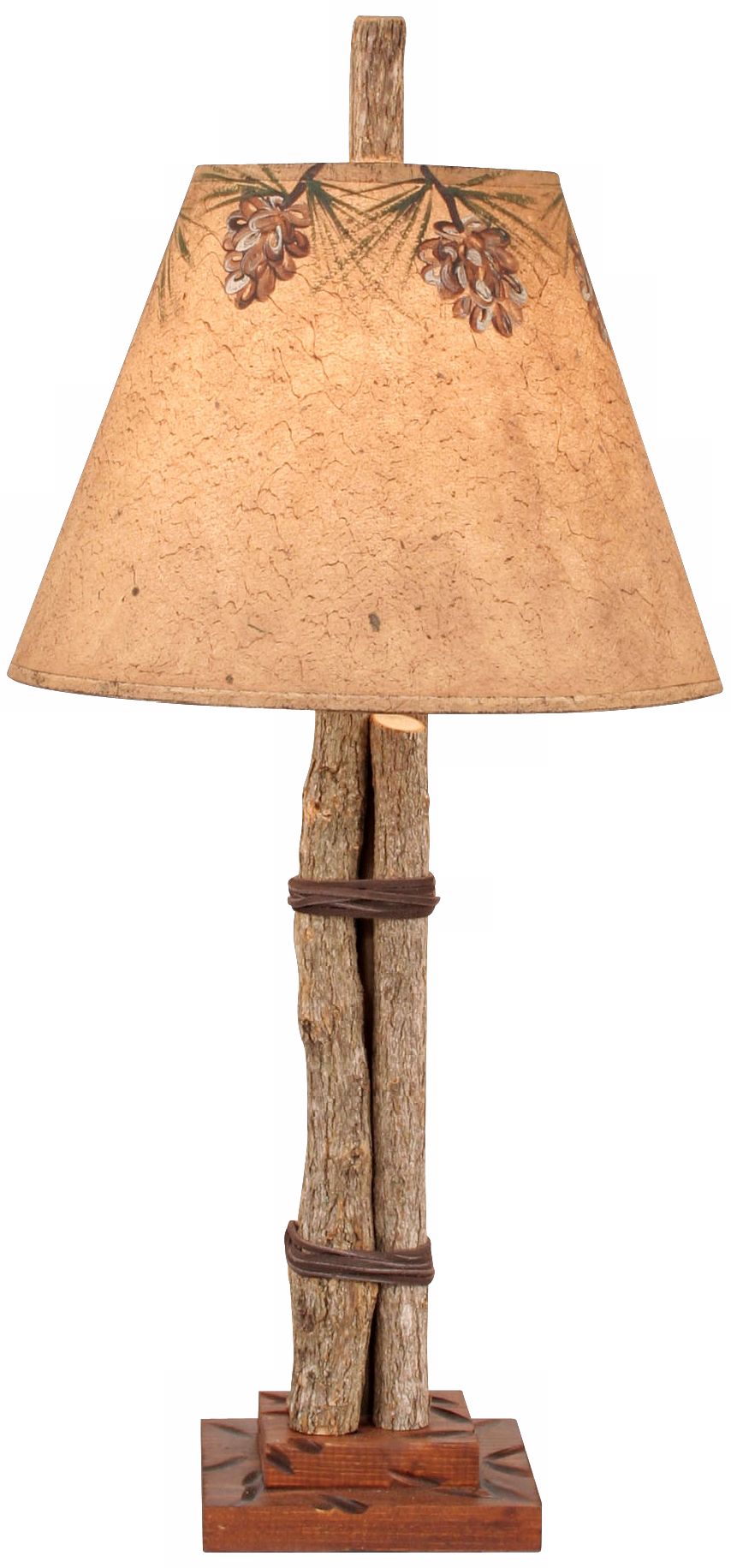 Twig and Leather Accent Lamp