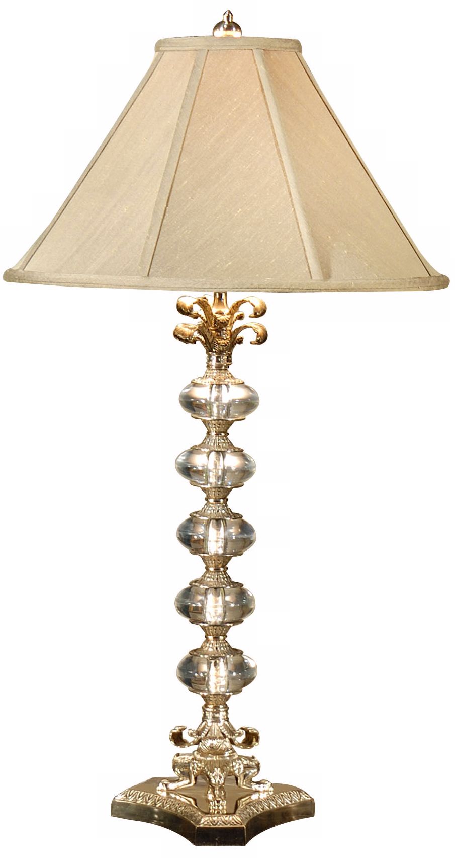 Wildwood Brass and Crystal Beads Buffet Table Lamp