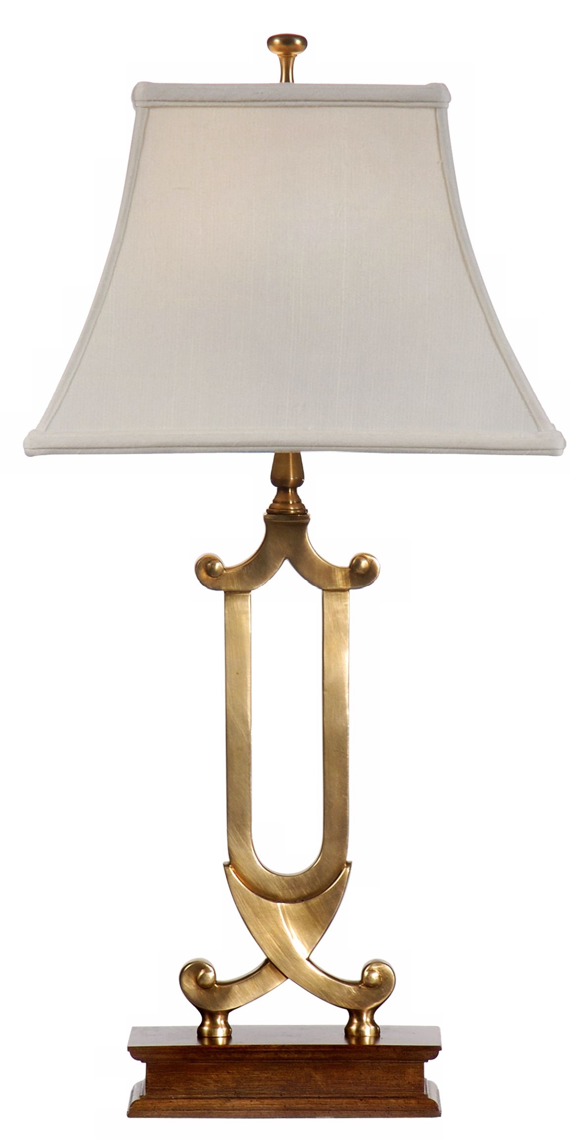 Wildwood Crossed Scrolls Antique Brass Table Lamp