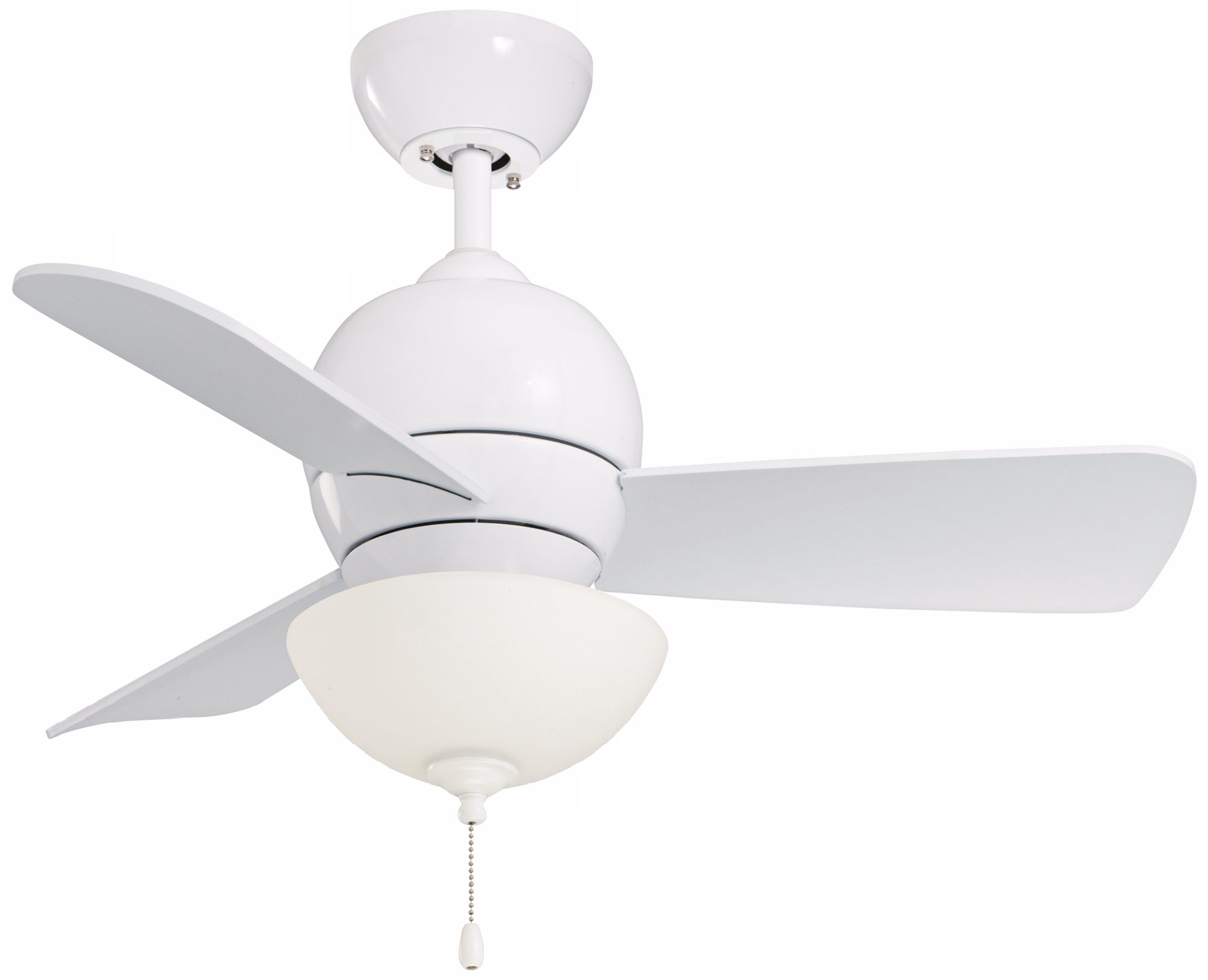 30" Emerson Tilo White Ceiling Fan With Light Kit.