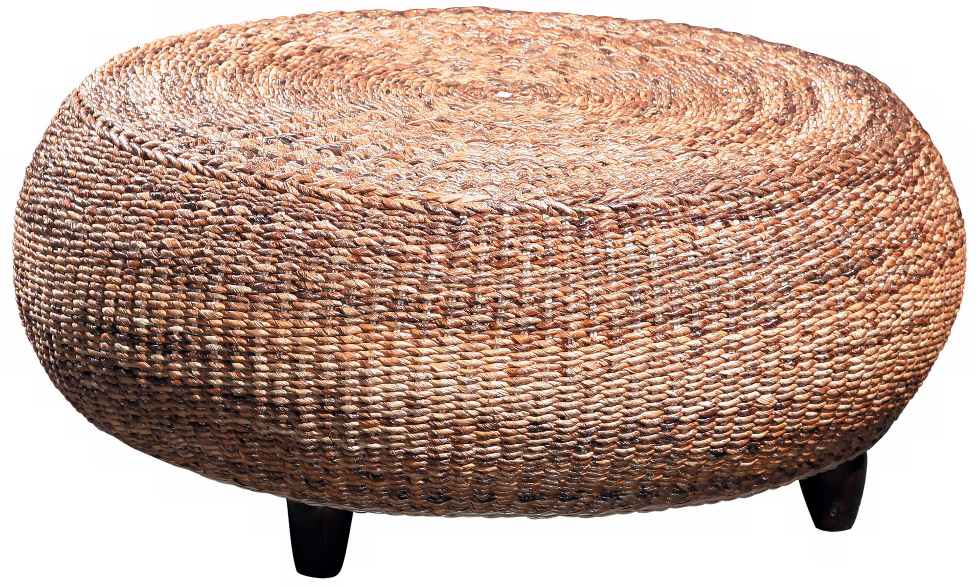 Mandalay Round Woven Abaca Ottoman