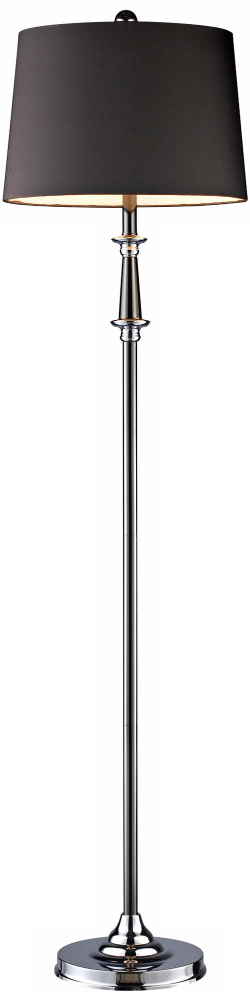 Monaca Black Nickel and Chrome Floor Lamp