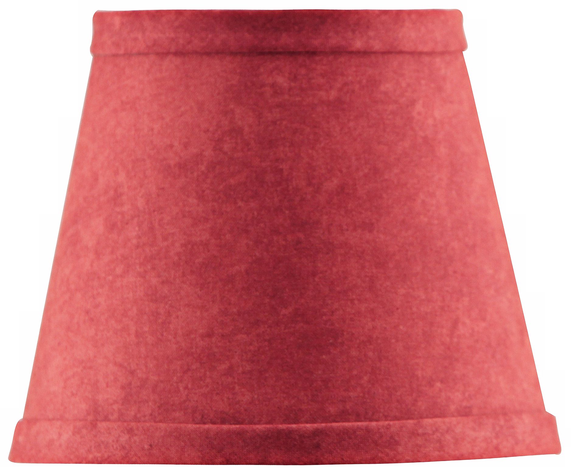 Set of 6 Red Faux Suede Lamp Shades 4x6x525 Clip On P4343