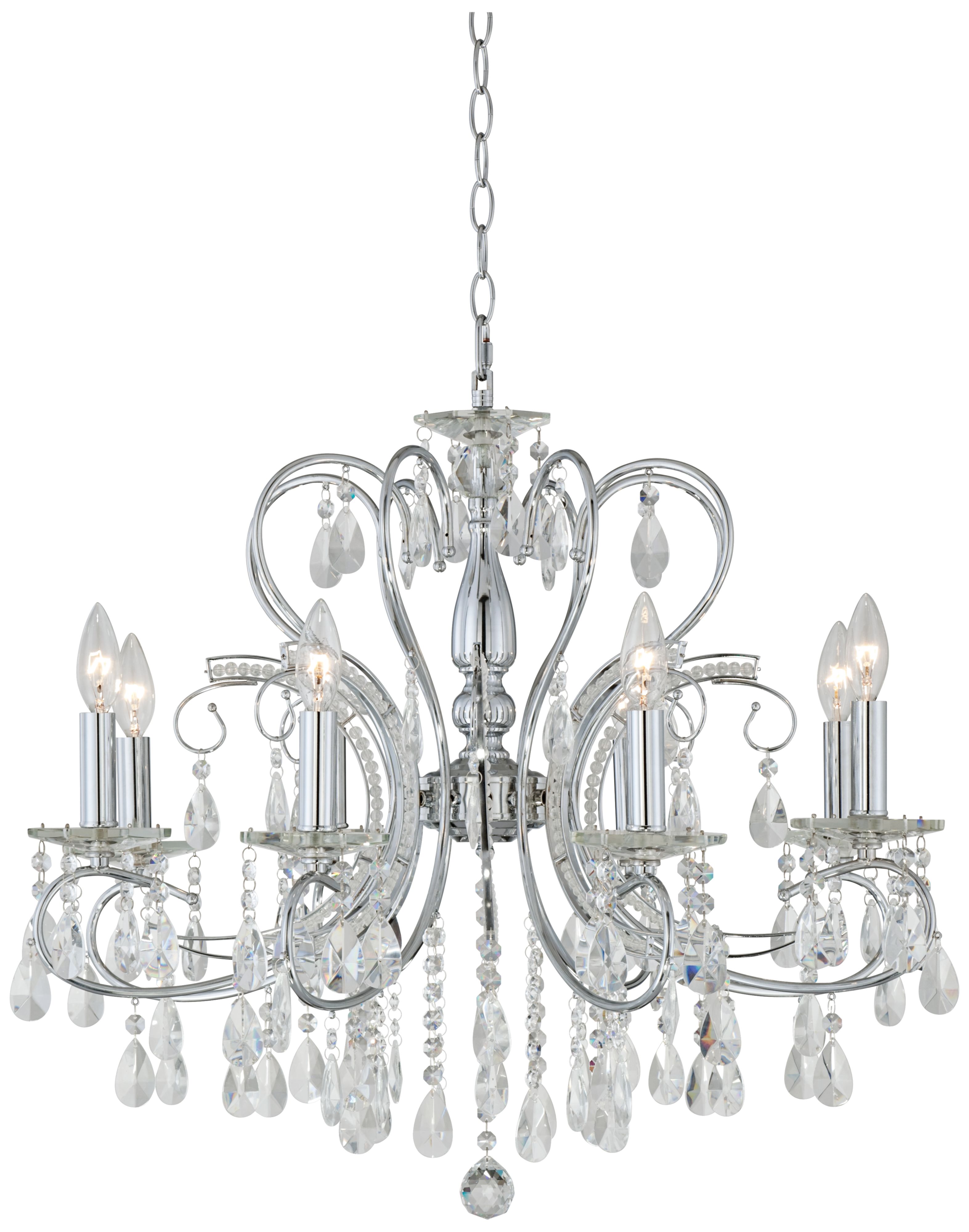 8-Light Chrome Finish Crystal Chandelier
