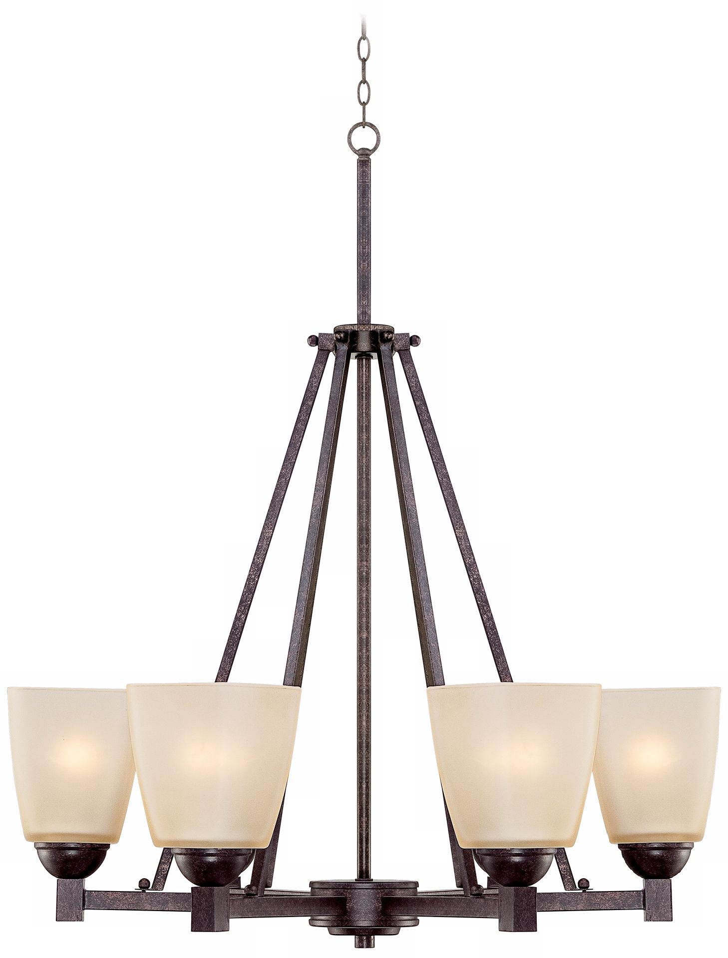 Oiled Bronze Finish Cream Glass 25" Wide Chandelier