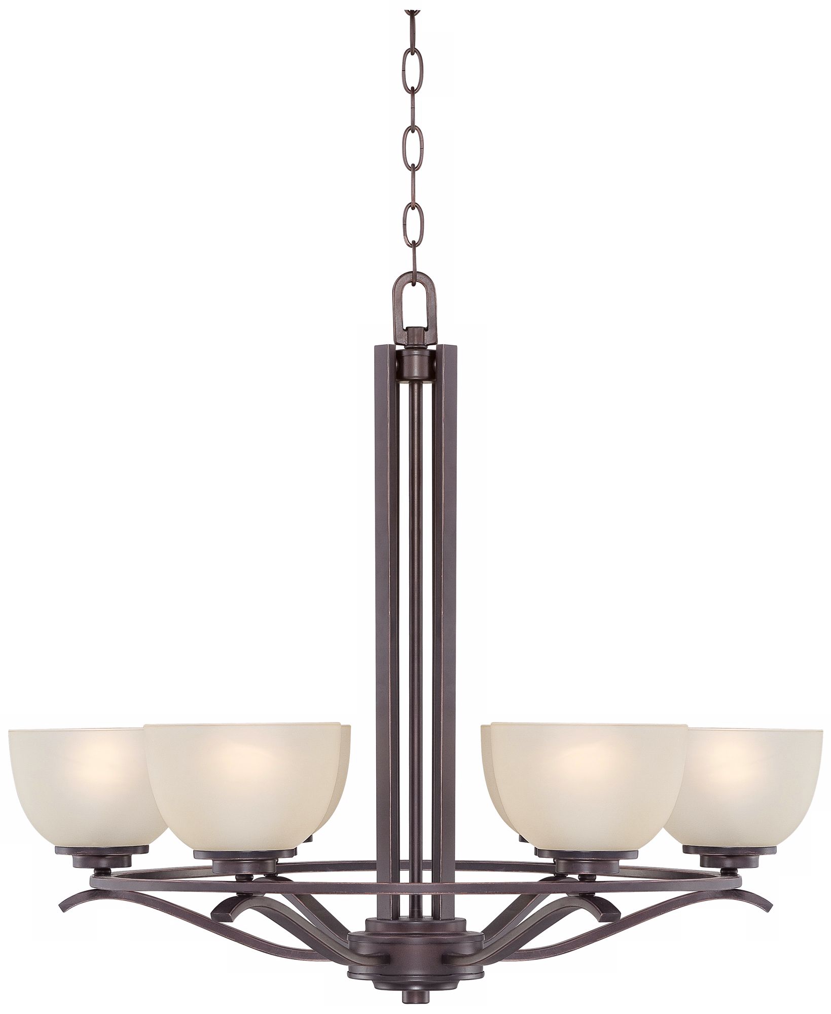 Oil Bronze Finish with Cream Glass 6-Light Chandelier