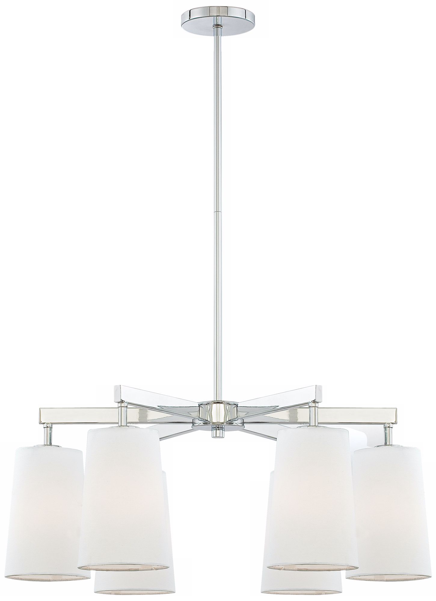 Modern Chrome 27" Wide 6-Light Chandelier