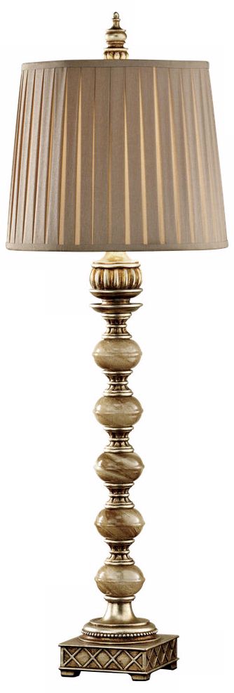 Elizabetta Cafe Au Lait Glass Candlestick Table Lamp