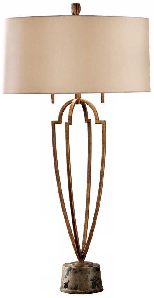 Ansari Collection Gold and Brown Table Lamp