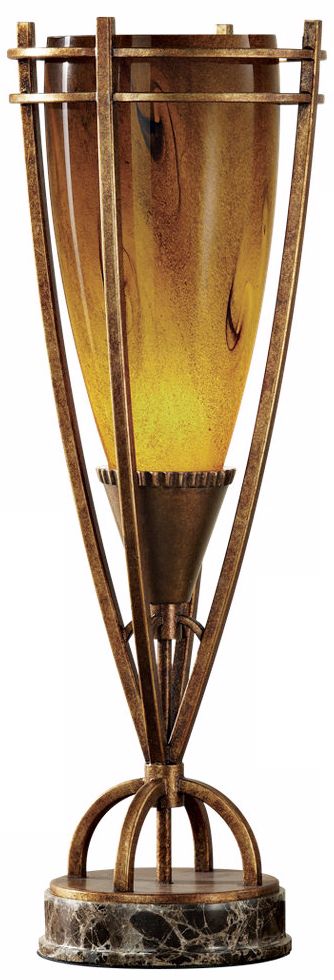 Ansari Collection Gold and Brown Uplight Table Lamp