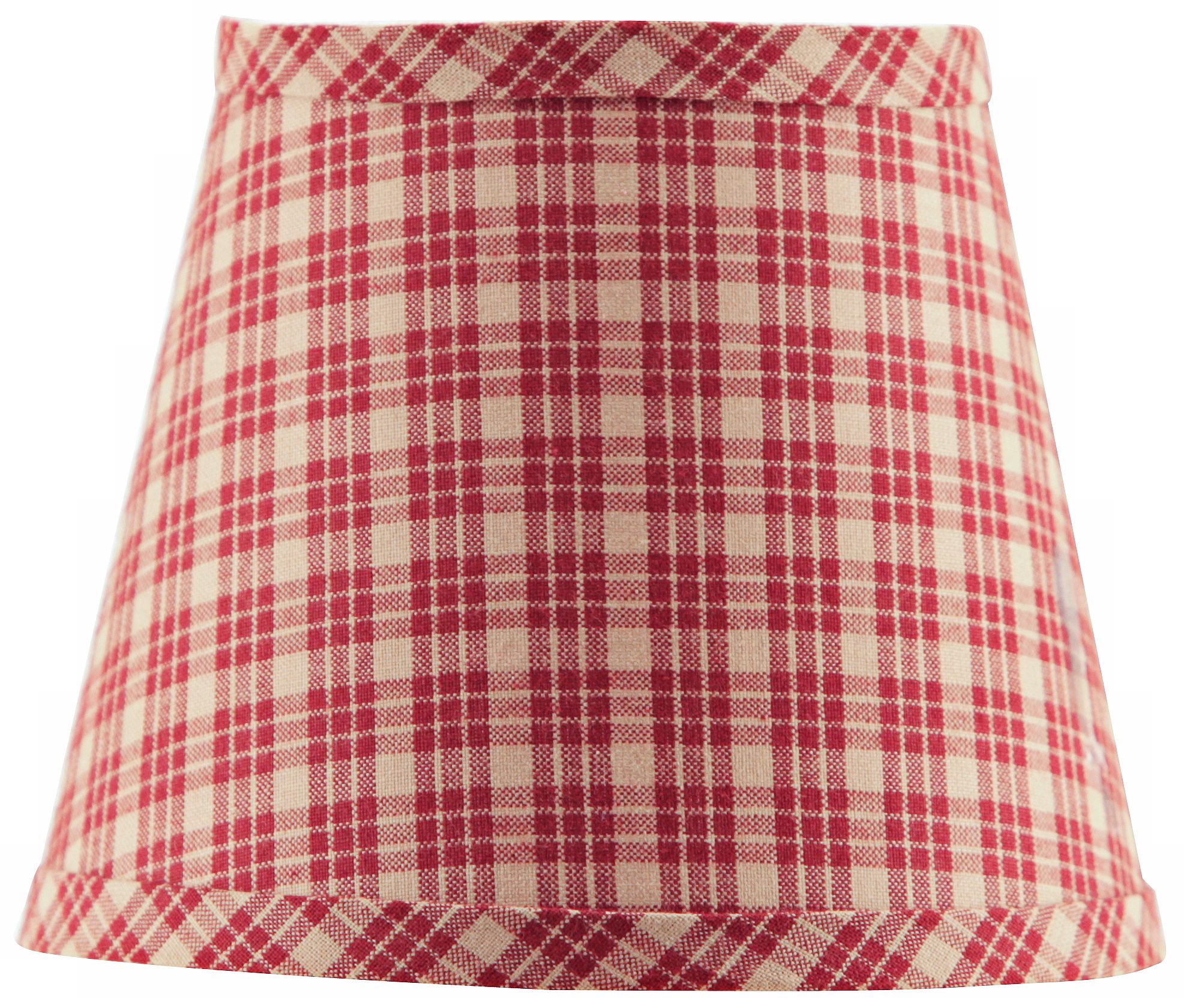 Burgundy Tan Plaid Lamp Shade 8x14x10.25 (Spider)
