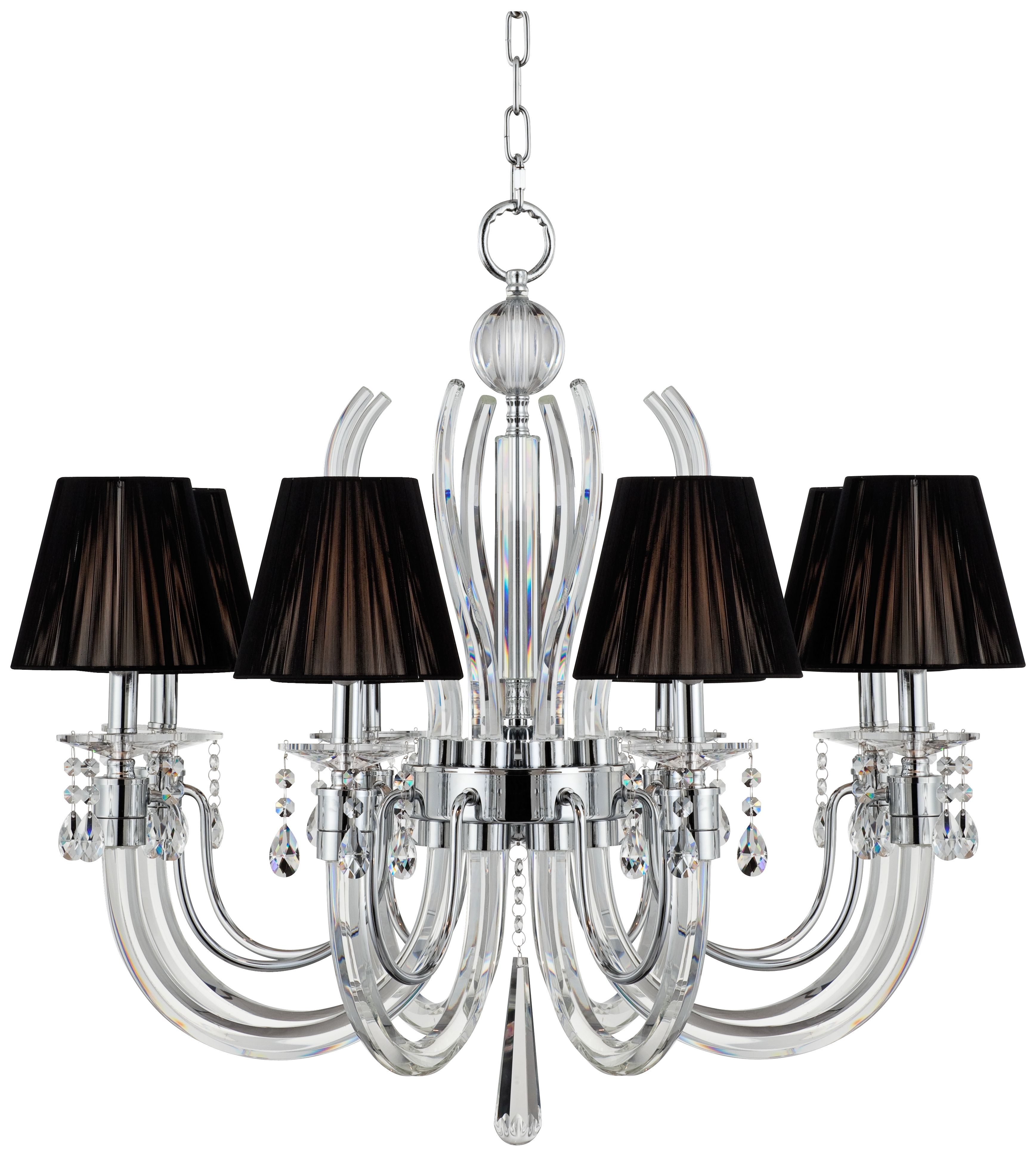 Derry Street Crystal Arms 32" Wide Large Black Chandelier