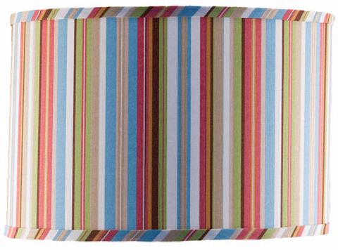Turquoise Tan Green Pink Stripe Shade 16x16x13 (Spider)