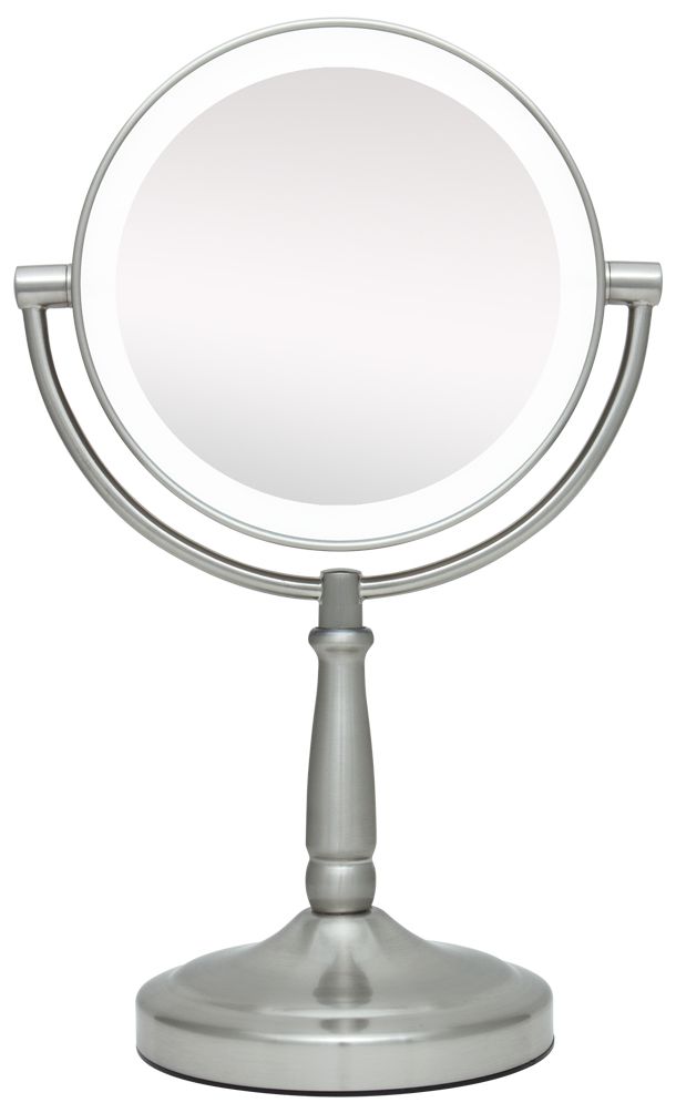 Cordless LED Lighted Pivoting 7" Wide Vanity Mirror