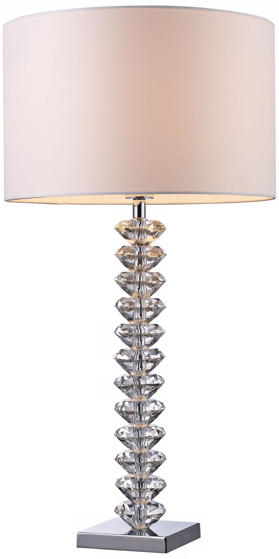 Camdale Crystal Tower Chrome Finish Table Lamp