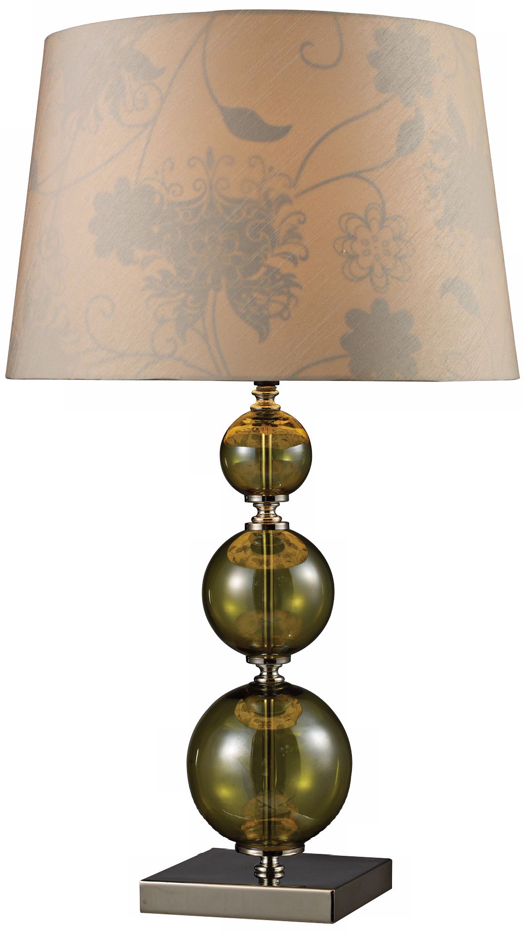 Green Smoked Glass Spheres Table Lamp