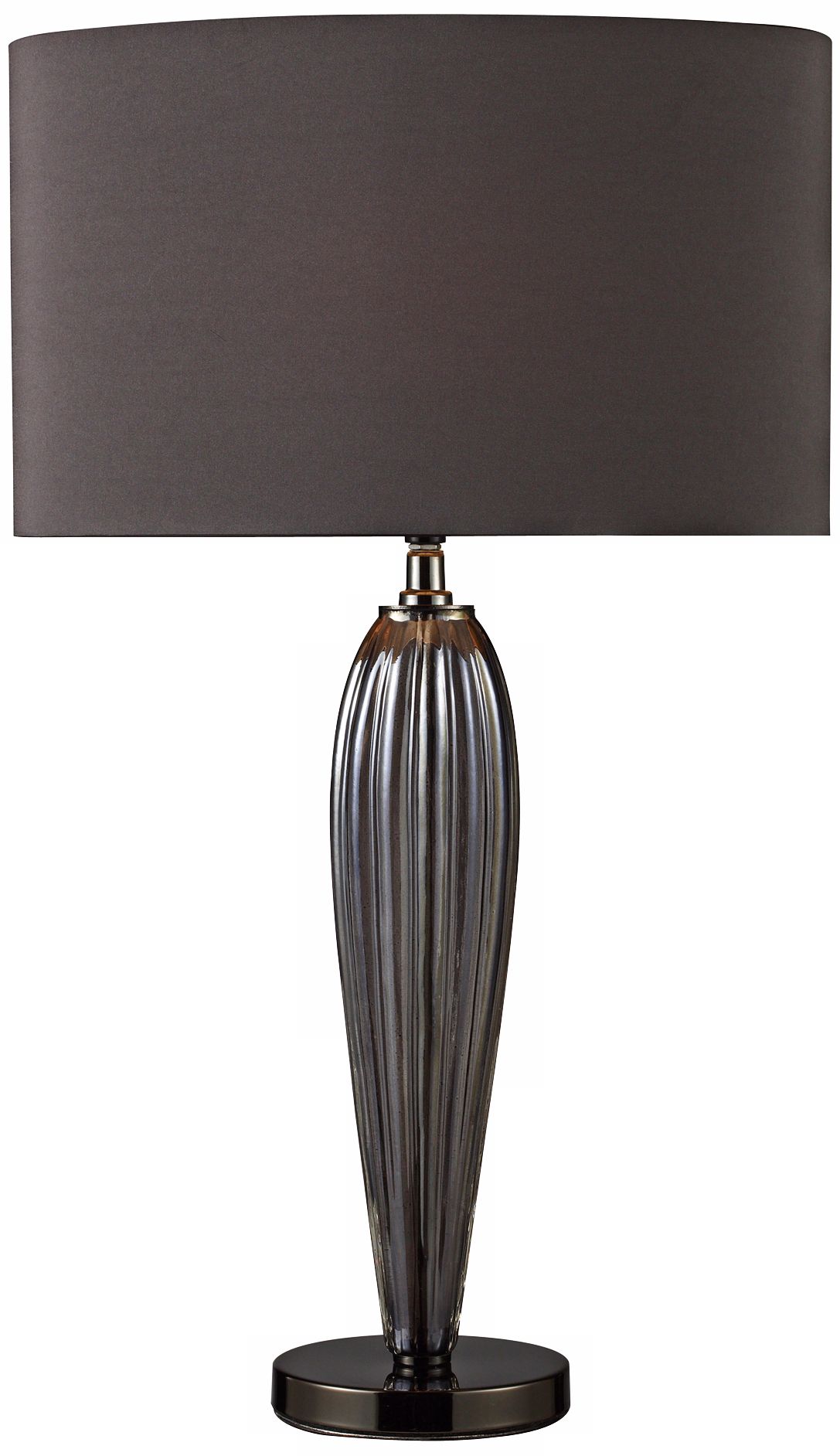 Steel Smoked Glass Table Lamp