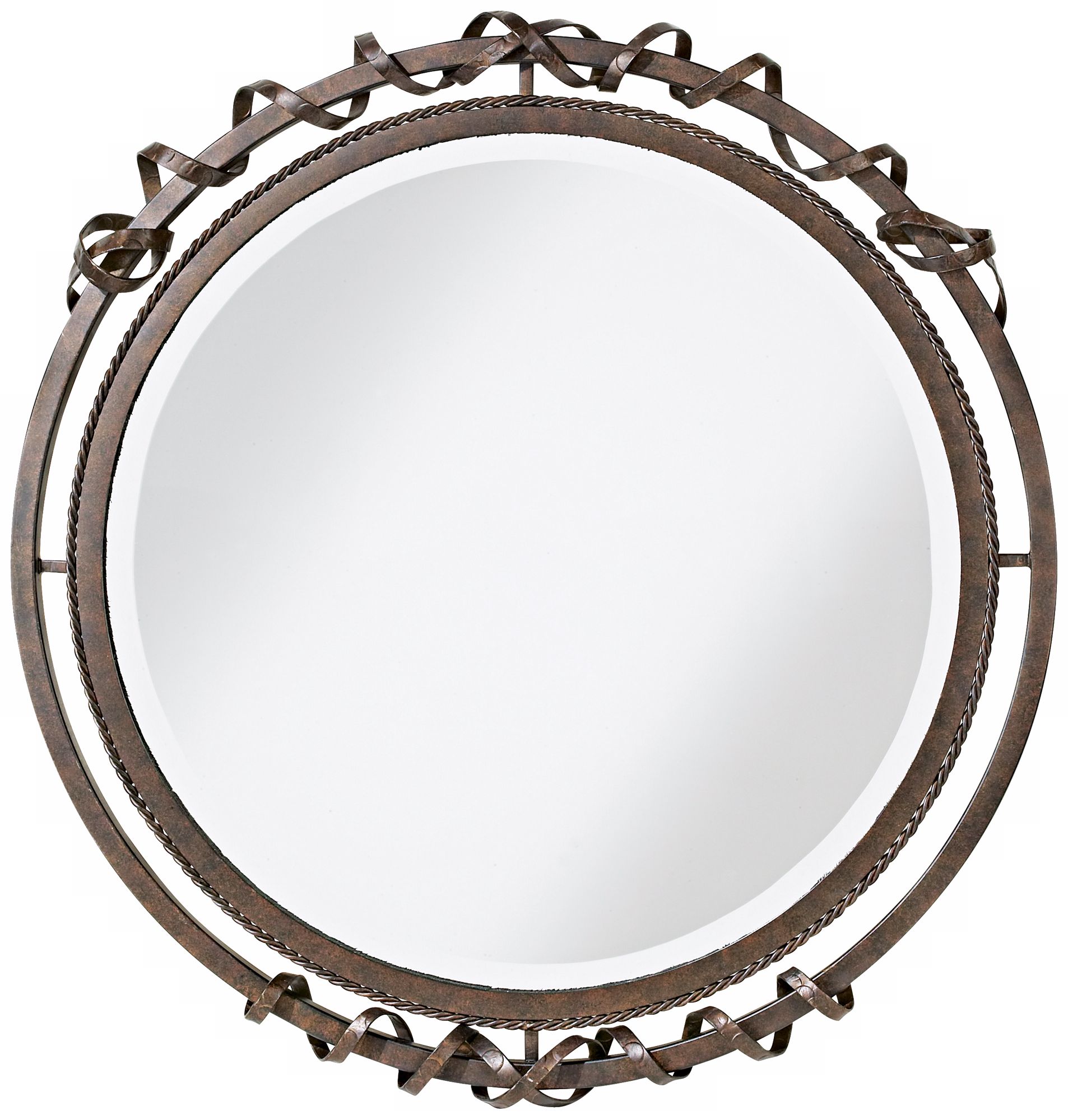 Franklin Iron Works Solara Round 25 14 Wide Wall Mirror P5007