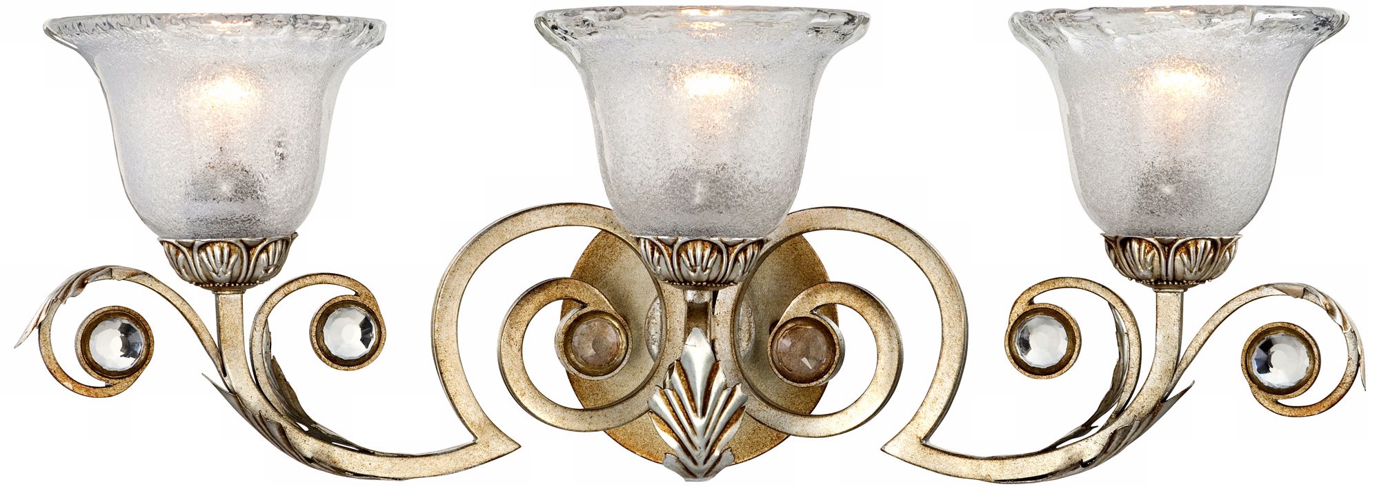 Kathy Ireland Tres Illuminacion Silver 26 1/2" Bath Light