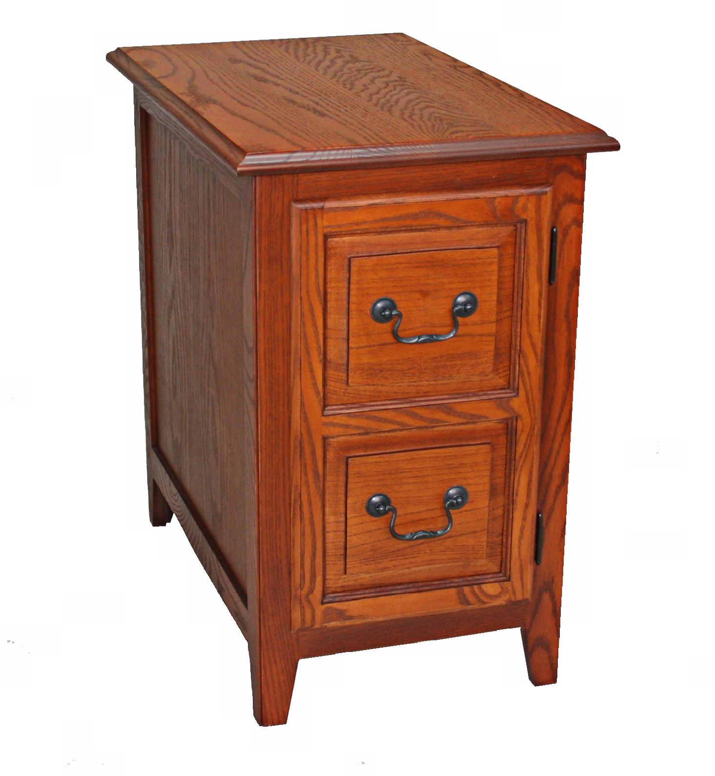Leick Furniture Shaker Style Oak Finish Cabinet End Table