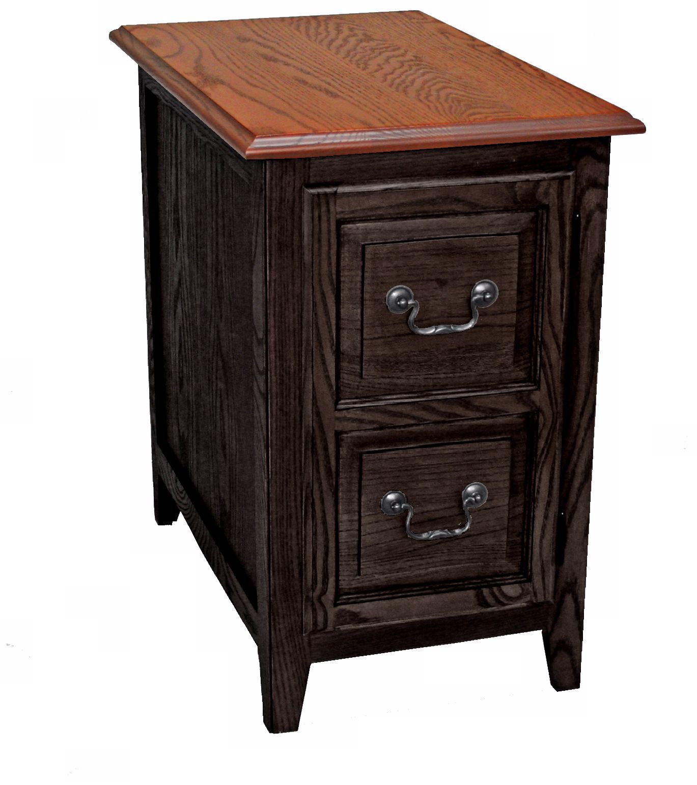 Leick Shaker Style Slate and Oak Finish Cabinet End Table