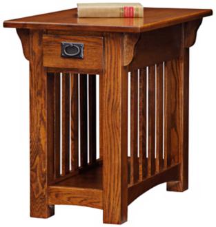 Medium Oak Mission Style 17 Wide Chairside Table P5226