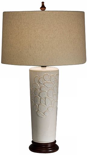 Natural Light Ambrosia Ceramic and Wood Table Lamp