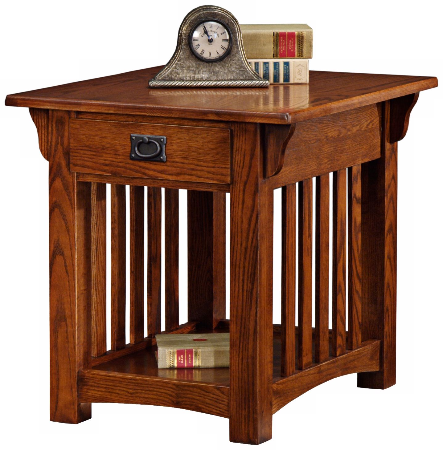 Medium Oak Mission Style End Table