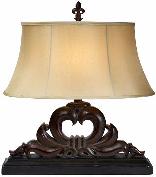 Natural Light Tiger Path Wood Finish Table Lamp