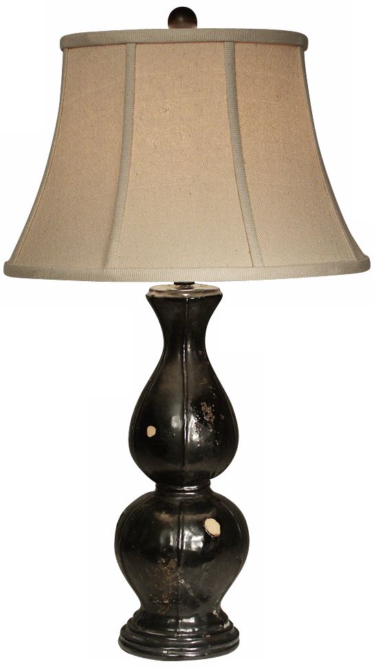 Natural Light Briana Black Finish Ceramic Table Lamp