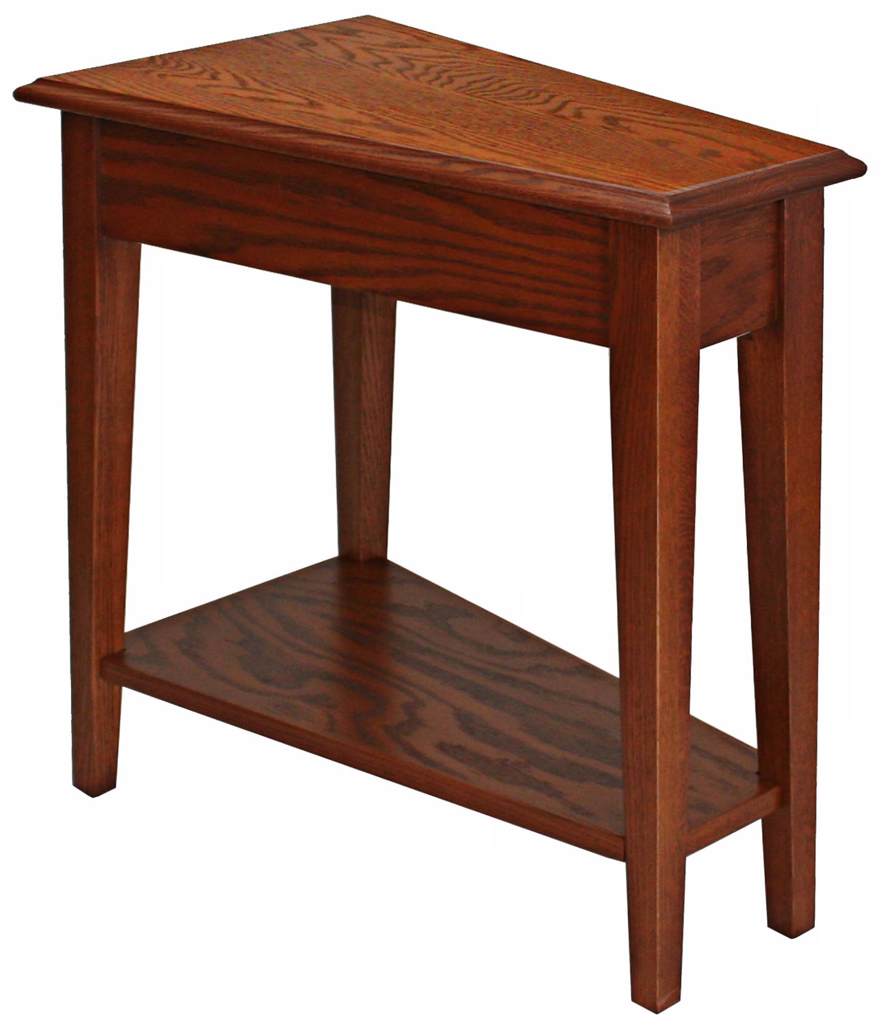 Leick Furniture Oak Finish Wedge Accent Table