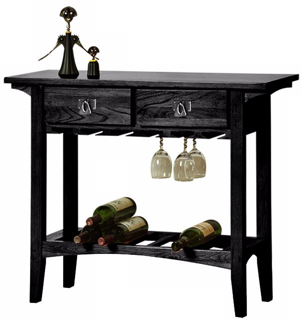 Leick Furniture Slate Finish Mission Wine Rack Table P5268