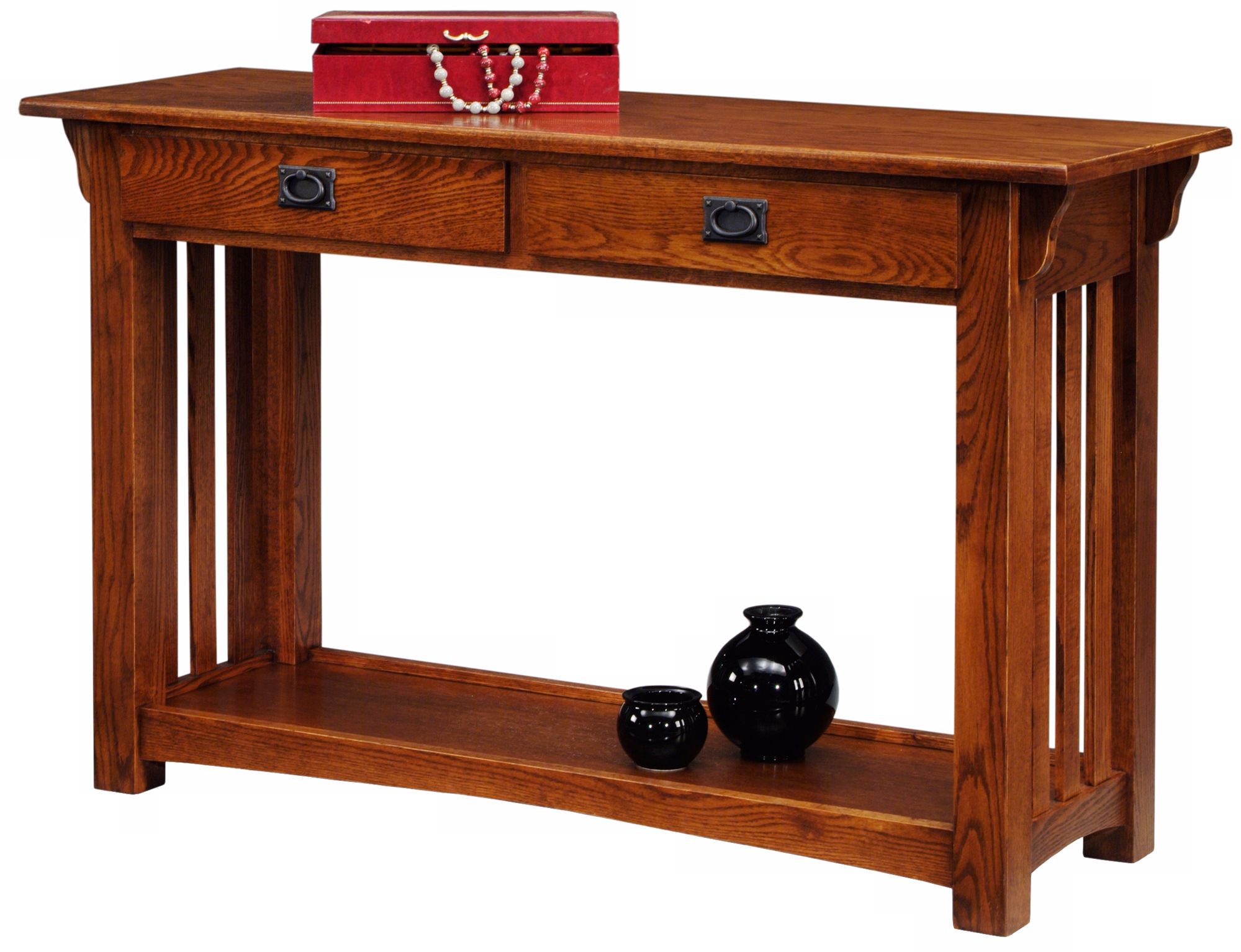 Medium Oak Mission Style Sofa Table
