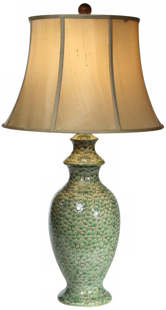 Natural Light Emerald Sea Ceramic Table Lamp
