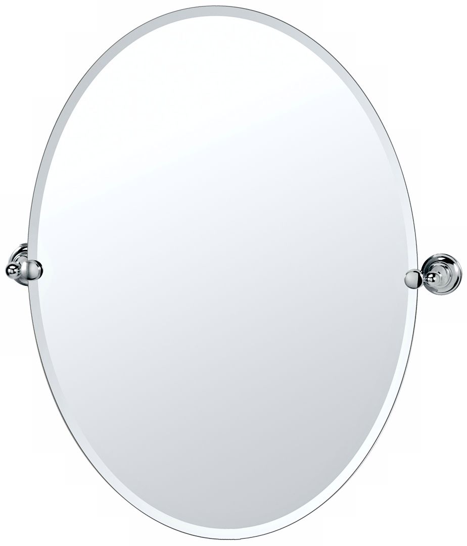 Gatco Tiara Chrome 26 1/2" High Frameless Oval Wall Mirror