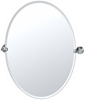 Gatco Tiara Chrome 32 High Frameless Oval Wall Mirror P5330