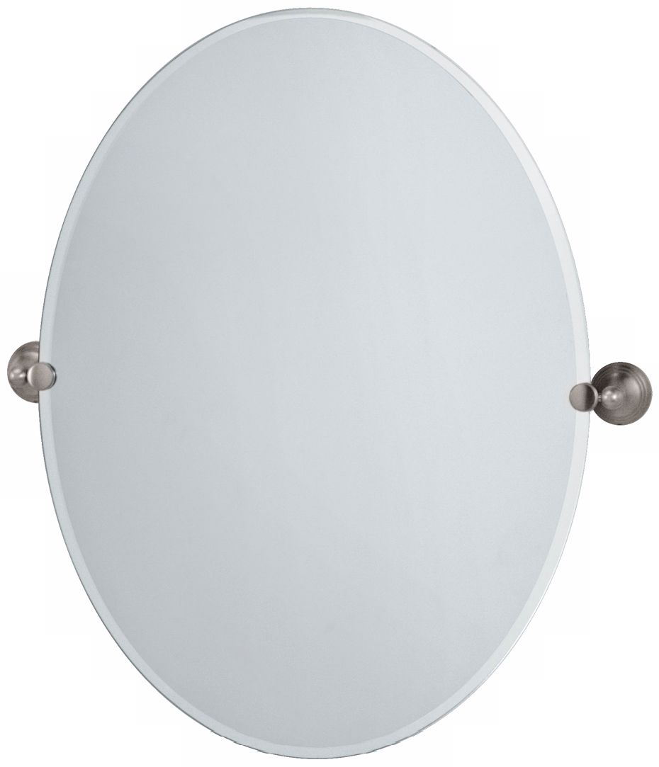 Gatco Satin Nickel Charlotte 32" High Large Oval Mirror