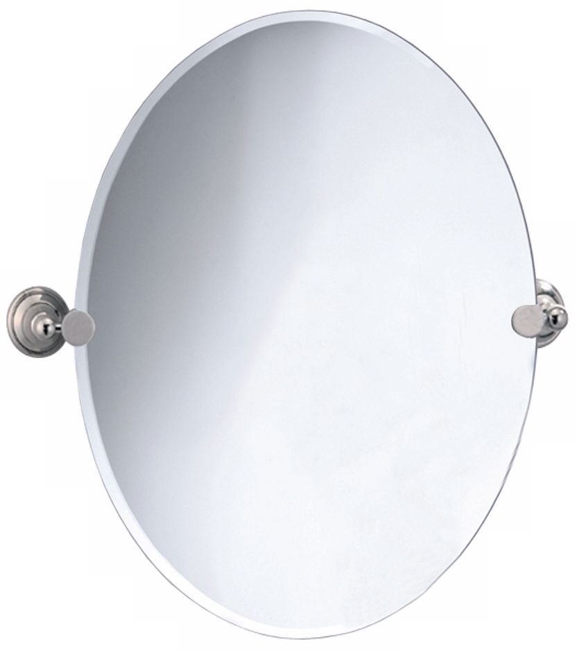 Gatco Laurel Avenue Nickel  26 1/2" High Oval Wall Mirror