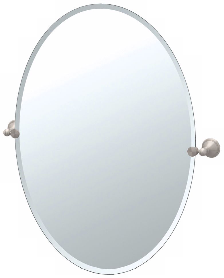 Gatco Laurel Avenue Nickel 26 1/2" H Oval Tilt Wall Mirror