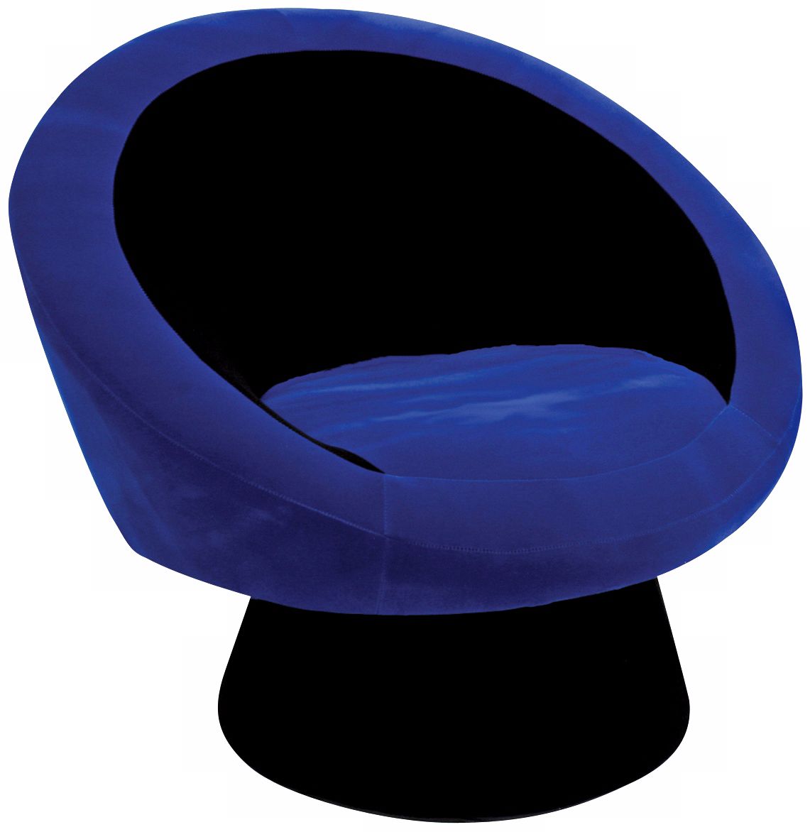 Saucer Black and Blue Upholstered Chair