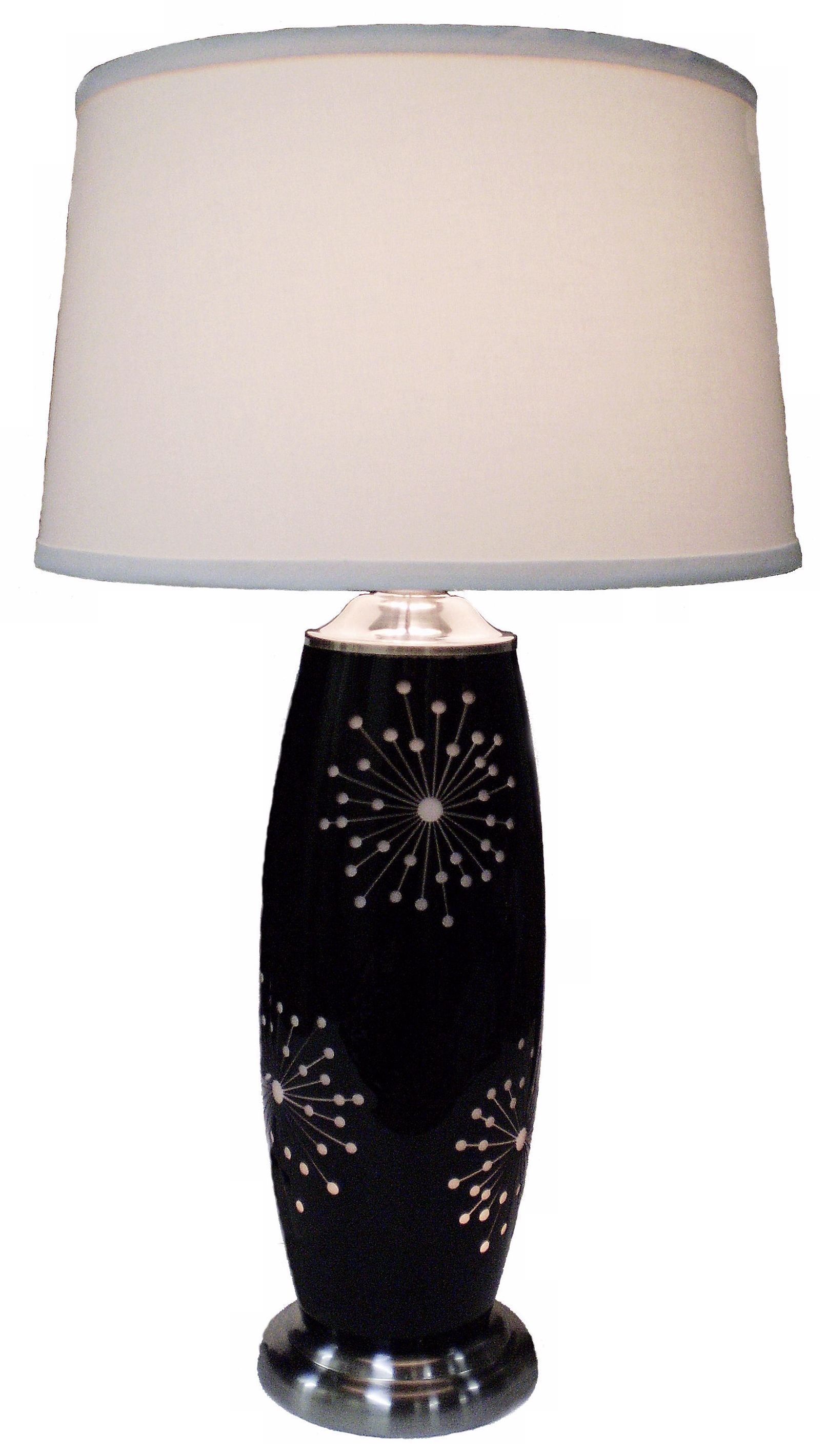 Star Cased Black Glass Night Light Table Lamp